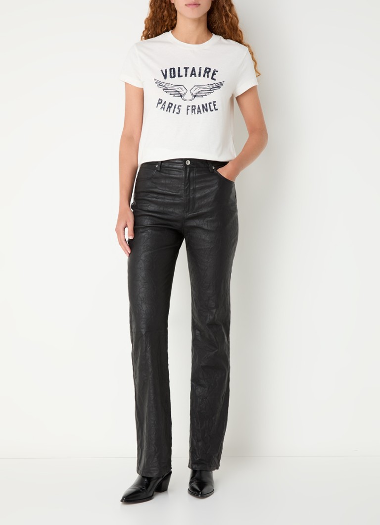 „Zadig&Voltaire Walk“ marškinėliai iš lino mišinio su logotipo spauda