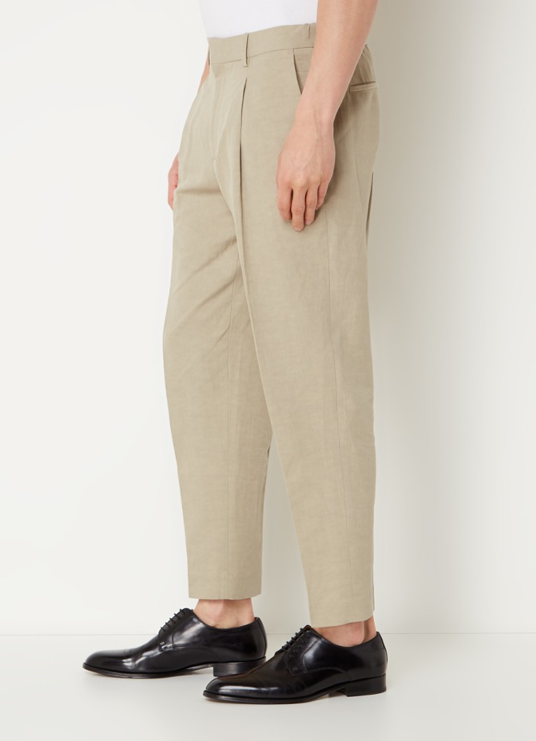 Calvin Klein Tapered fit linen blend trousers with side pockets