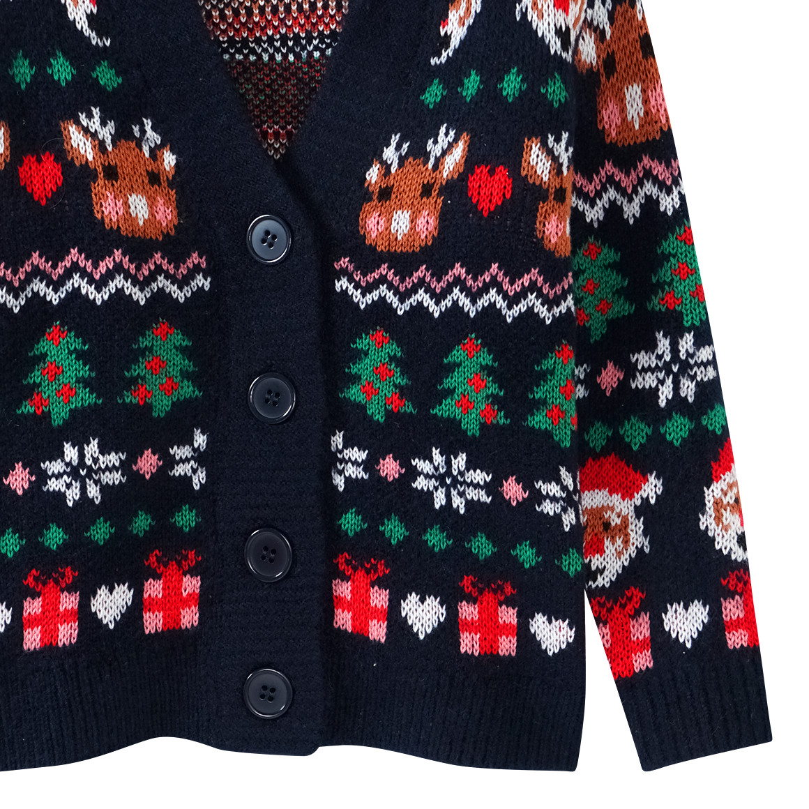 Mädchen Weihnachtsstrickjacke gemustert
