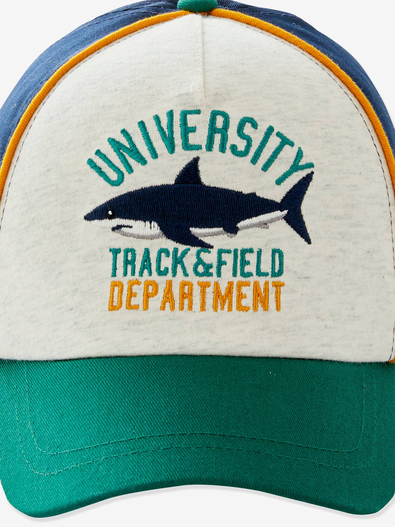 Casquette garçon imprimé requin vert bouteille imprimé