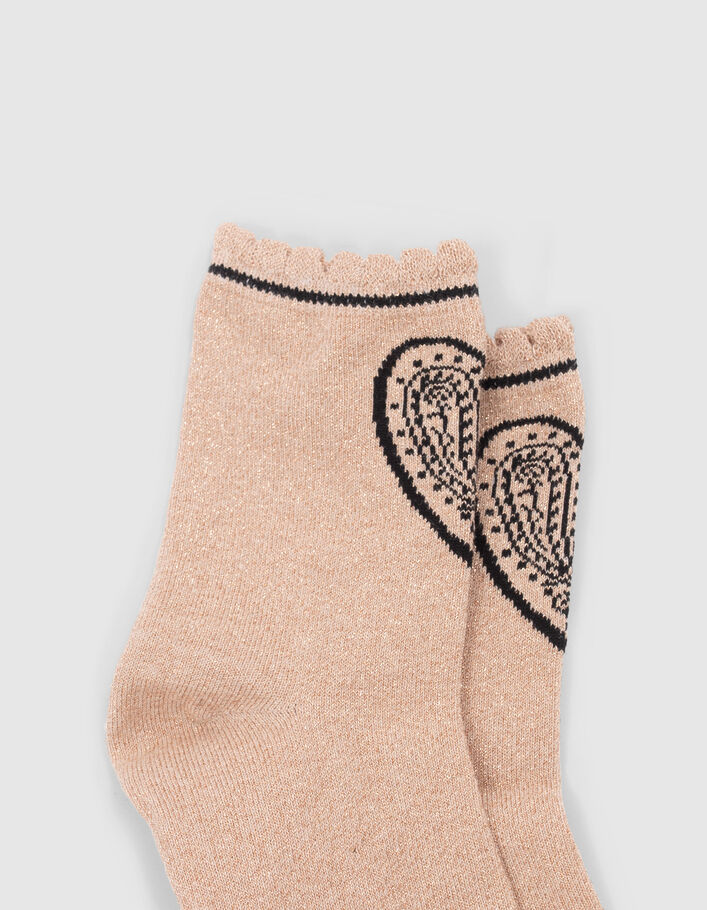 Chaussettes noires, violettes et dorées fille