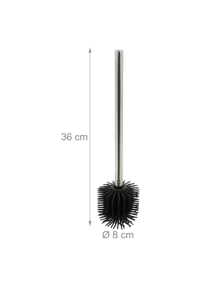 relaxdays 2x Toilettenbürste in Schwarz/ Silber günstig kaufen onesize
