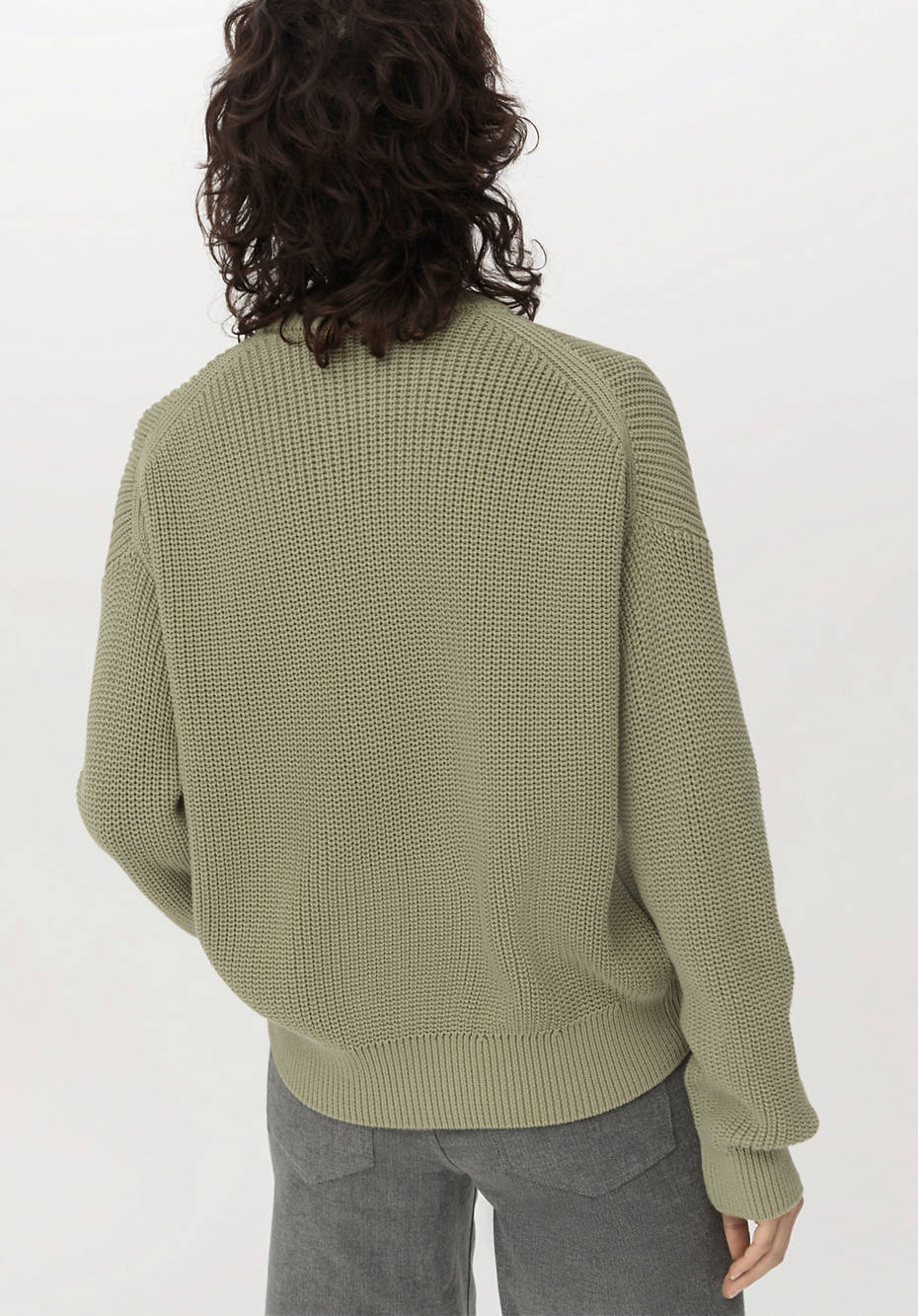Rundhals-Cardigan aus reiner Bio-Baumwolle