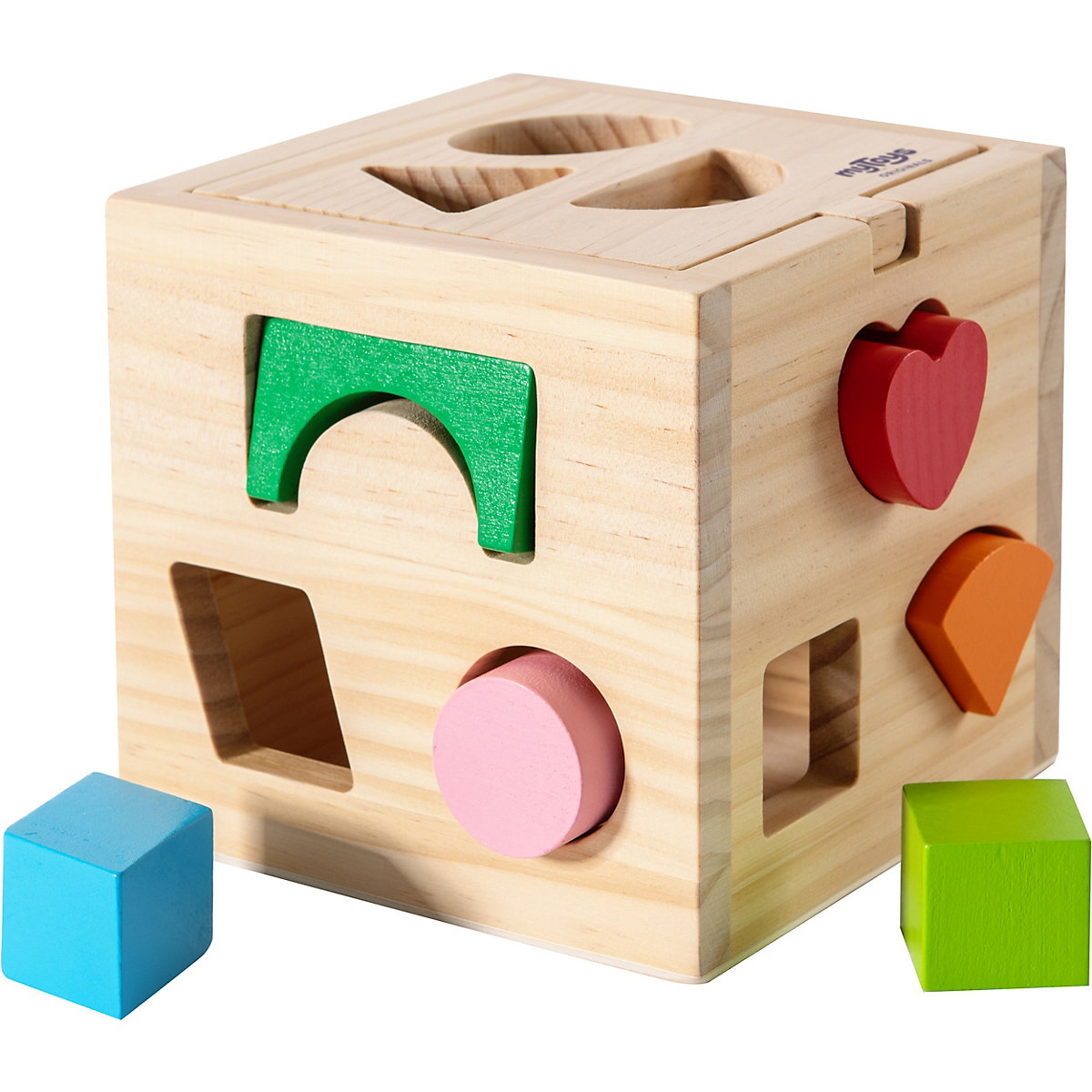 Holzsteckwürfel bunt, 12-tlg.