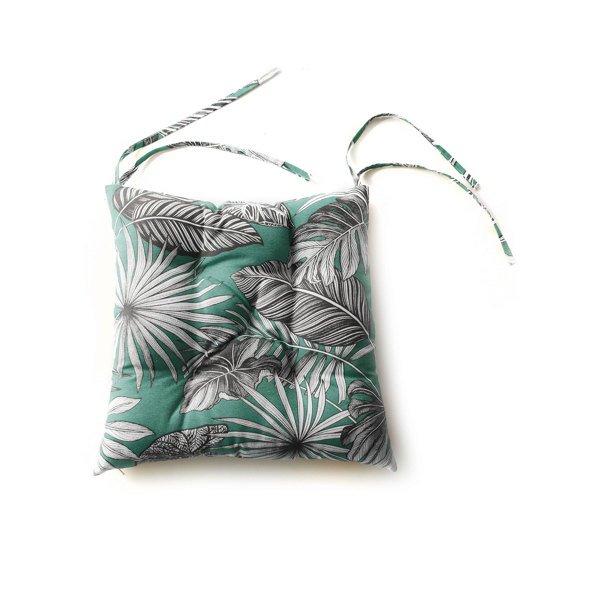 Galette de chaise imprimé tropical