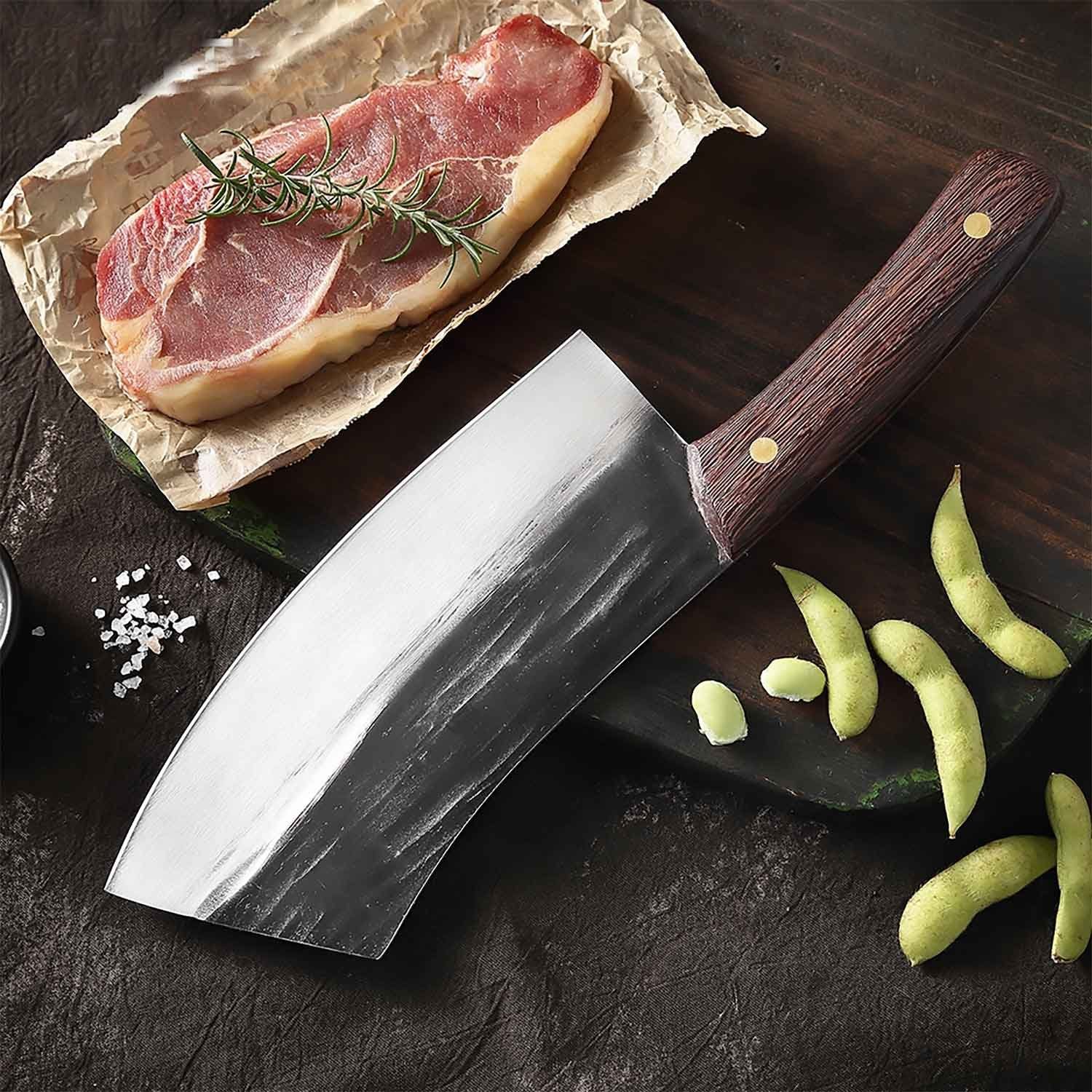 Muxel Hackmesser Hackmesser und Metzgermesser Dem serbischen Full Tang Hackmesser nache, schwer mit Lederscheide