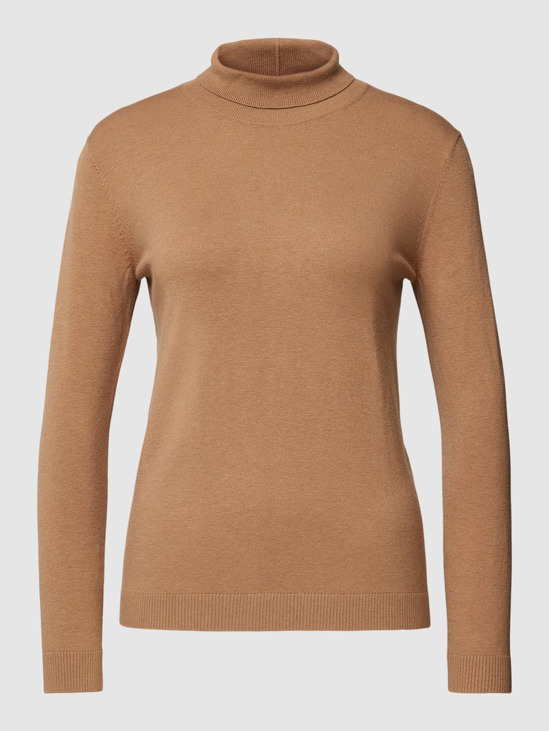 Longsleeve mit Stehkragen Modell 'KIKU' in camel