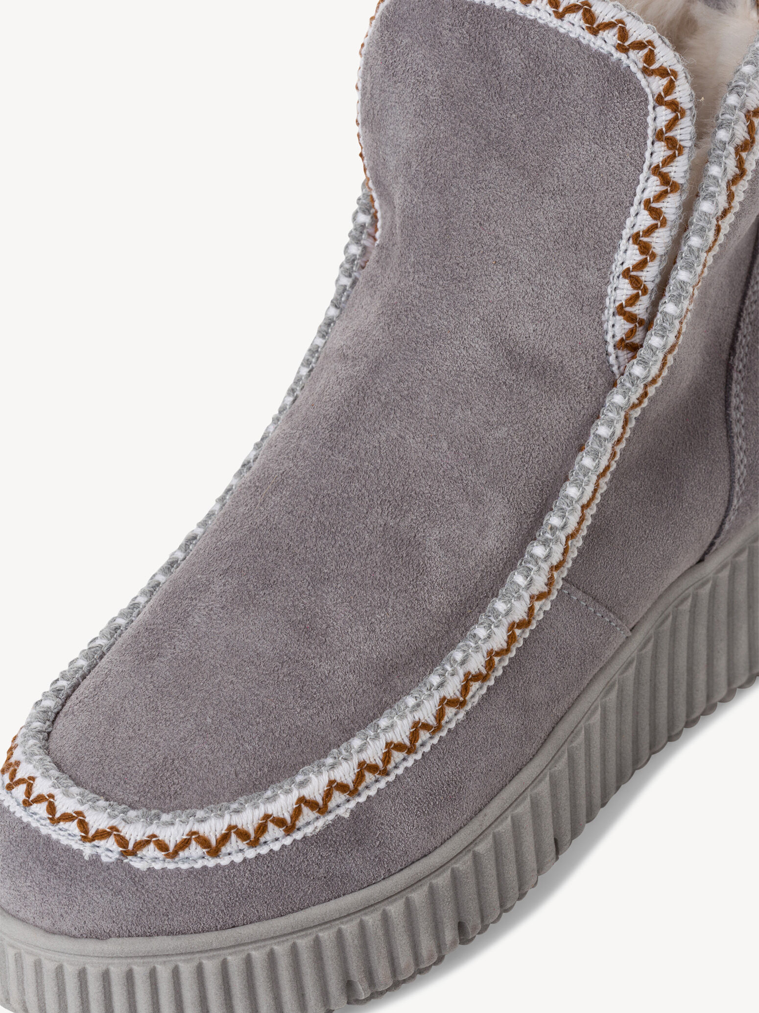 Bottine en cuir - gris doublure chaude