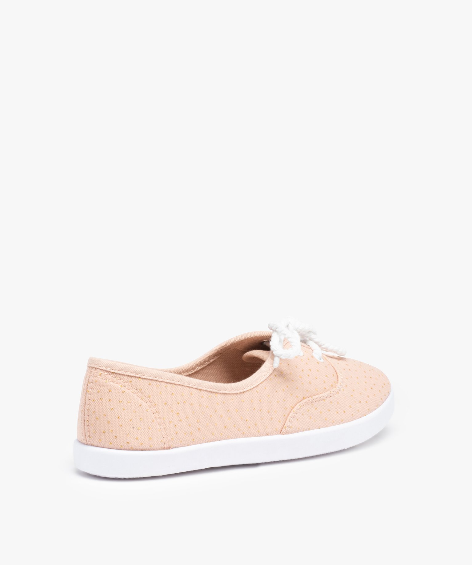 Baskets femme en toile à semelle fine et lacets cordelette rose | GEMO