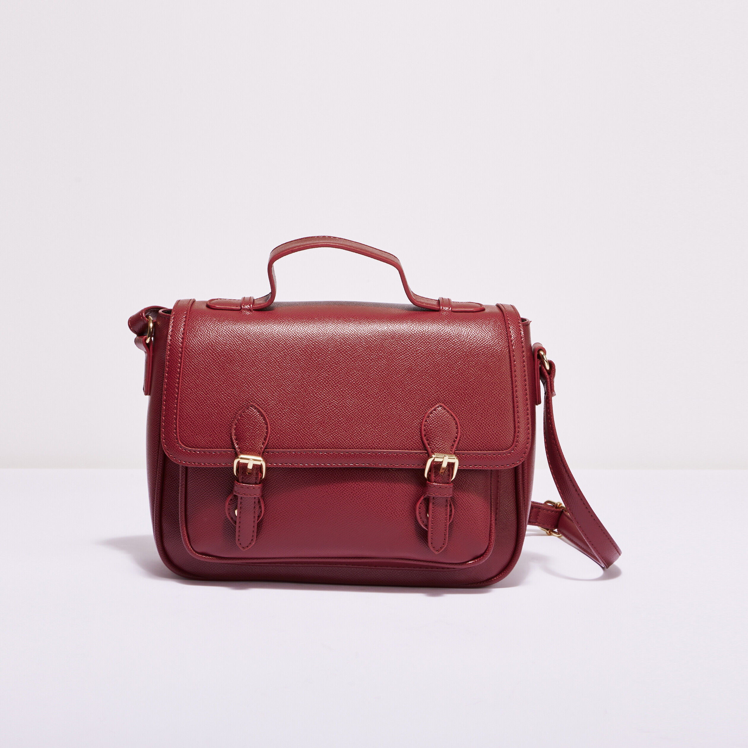 Sac cartable avec bandoulière prune femme | Cache Cache