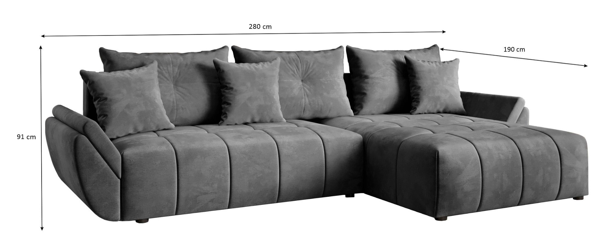 Furnix Schlafsofa Ecksofa CALVANI mit Bettkasten, mit Bettfunktion, mit Bettkasten