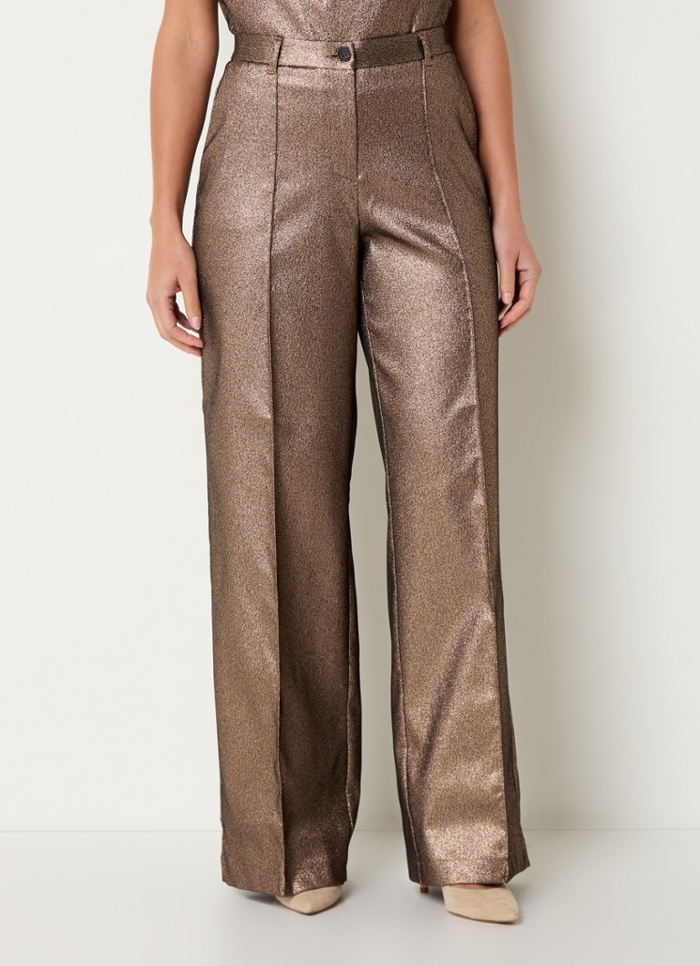 Summum High waist loose fit trousers with glitter