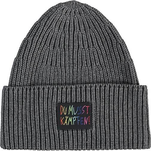 FRAAS Gerippte Strickmütze mit Aufnäher DU MUSST KÄMPFEN!