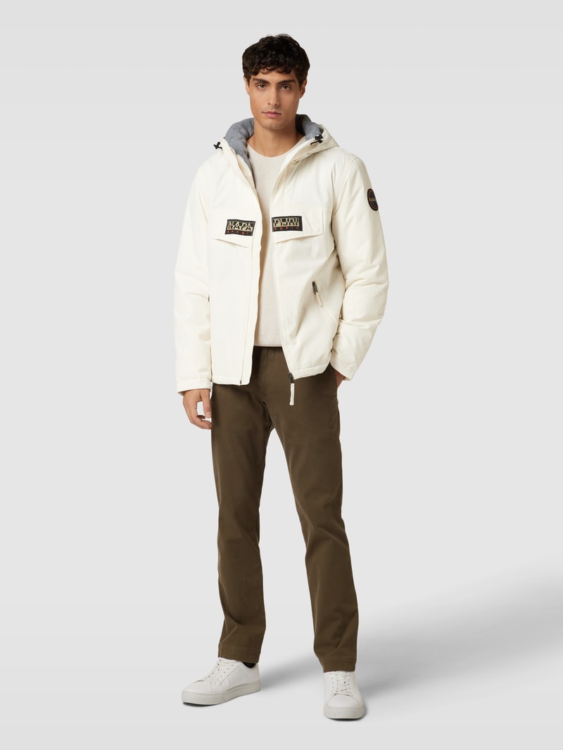 Jacke mit Label-Stitching Modell 'RAINFOREST' in offwhite