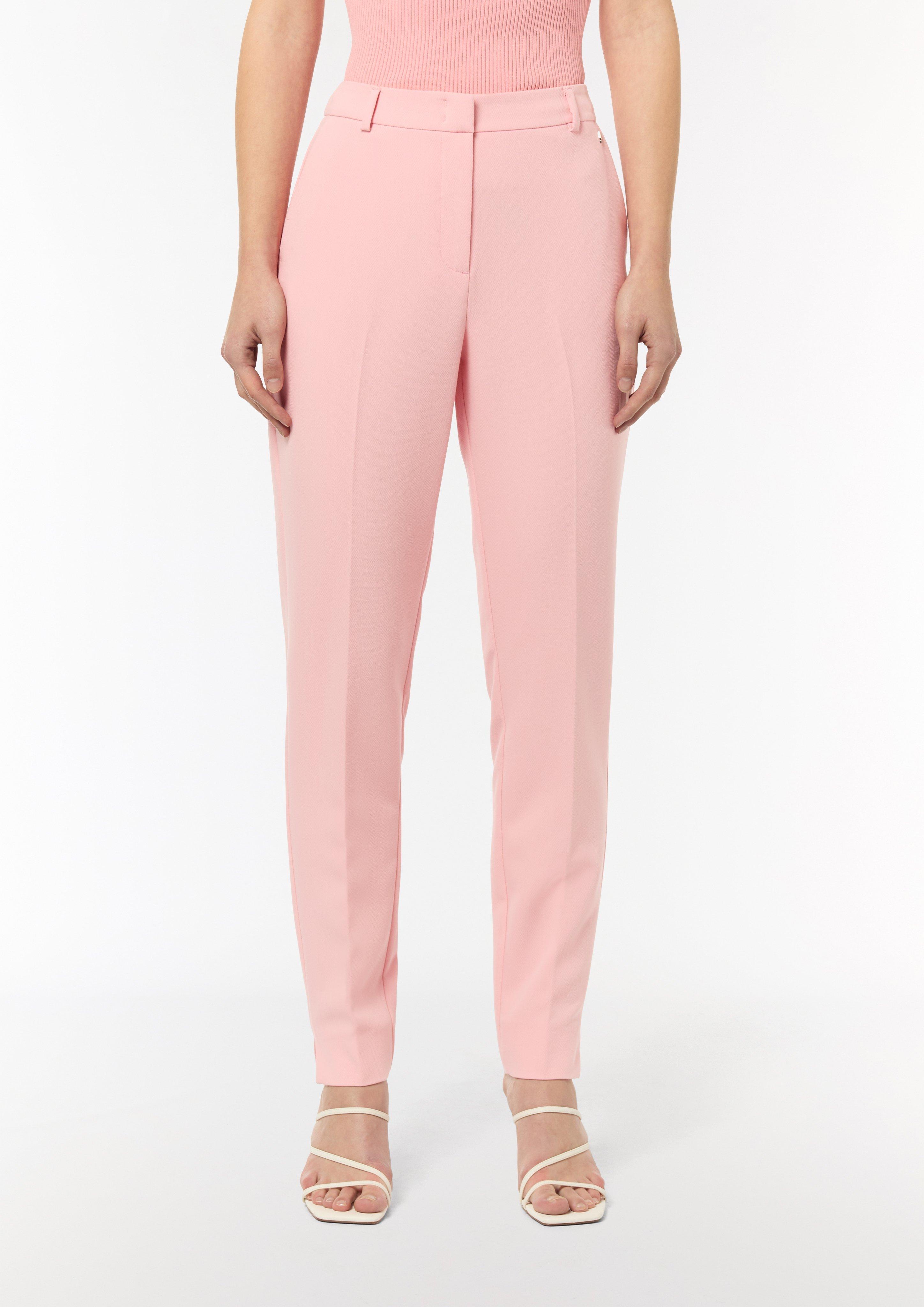Regular: Hose mit Herringbone-Muster - rosa