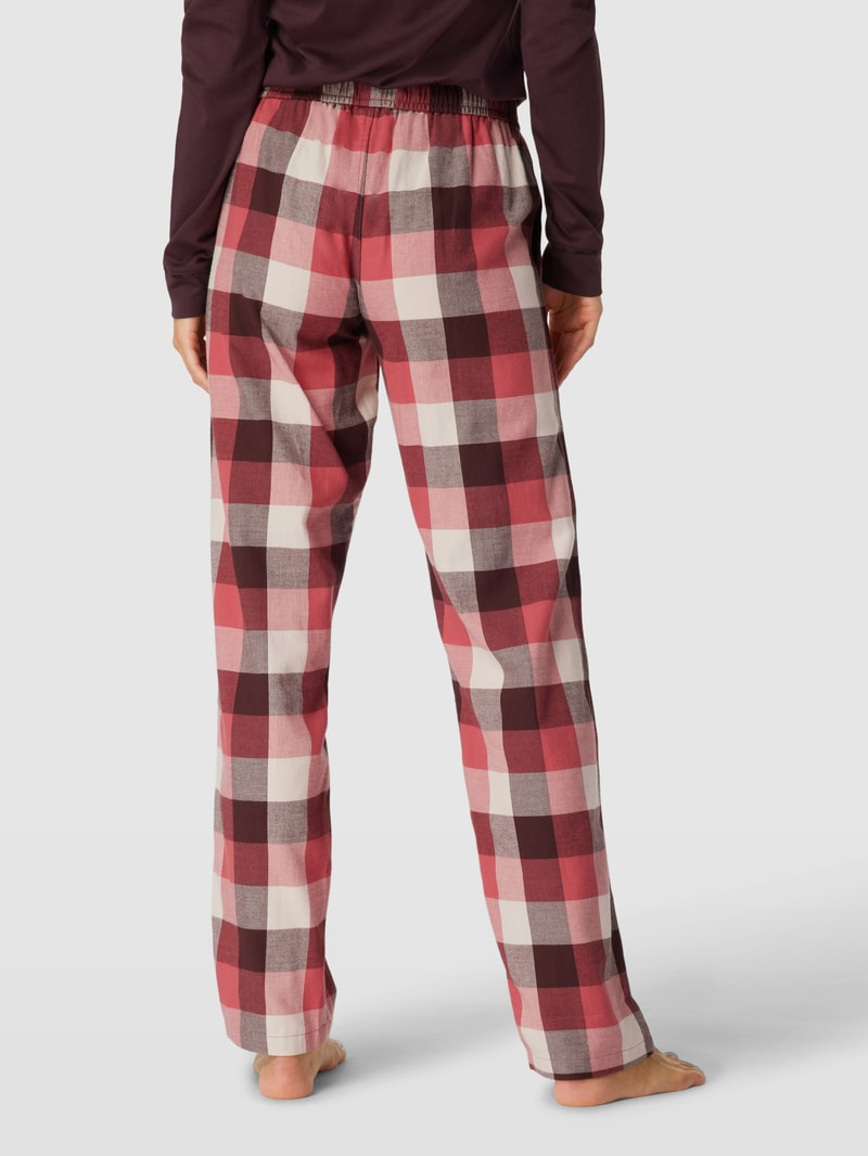 Pyjama-Hose mit Karomuster in bordeaux rot