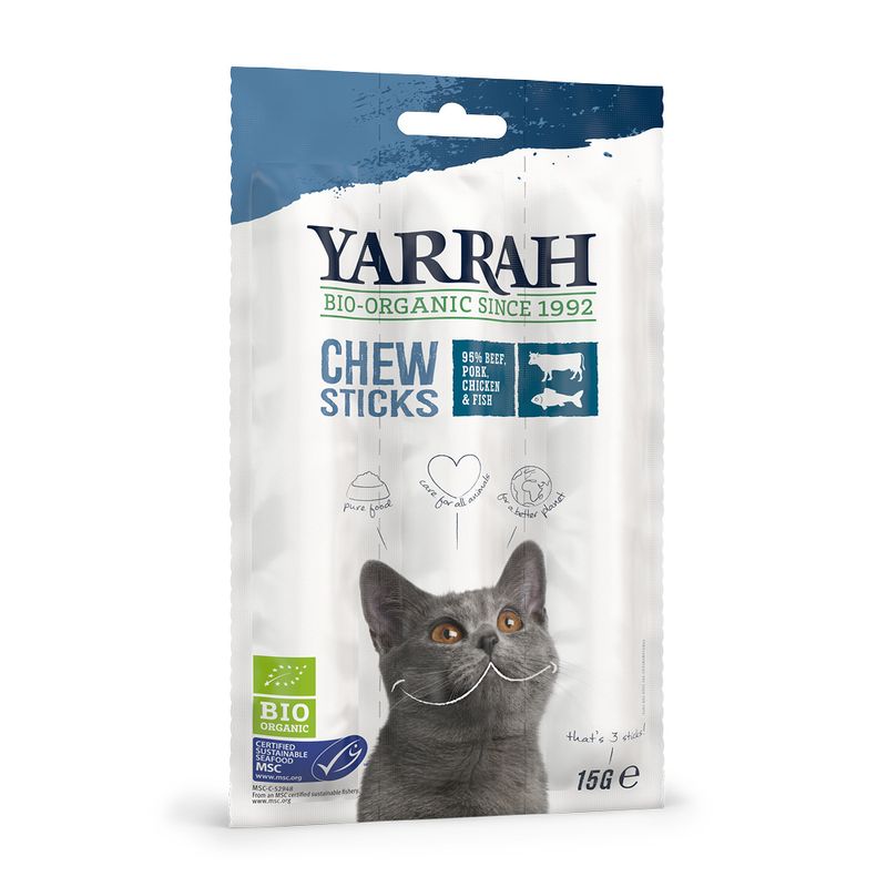 Yarrah Bio Katzensnack Kaustangen mit Fisch