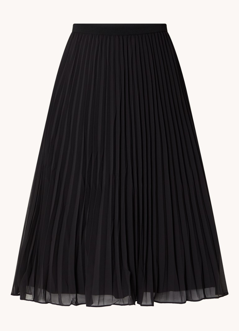 Fustă midi French Connection din material elastic plisat.