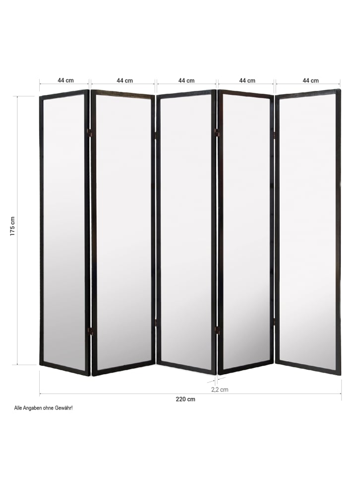 Homestyle4u 5-tlg. Paravent Shoji in Weiß 220x175 cm günstig kaufen onesize