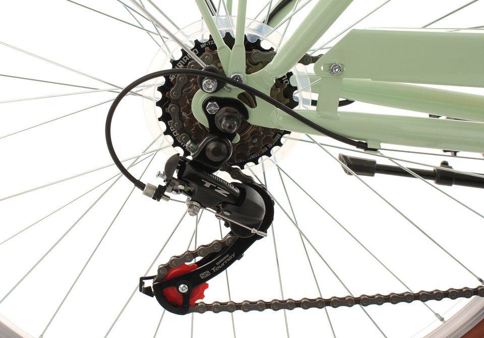 KS Cycling Cityrad Eden, 6 Gang Shimano Tourney RD-TZ 50 Schaltwerk, Kettenschaltung