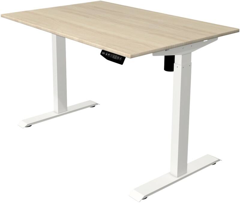 Kerkmann Move 1 Rechteckig Elektronisch Höhenverstellbarer Sitz-Stehschreibtisch Melamin, Stahl Ahorn, Weiß 1200 x 800 x 1230 mm