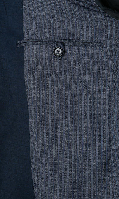 HECHTER PARIS, Anzug mit Weste, Shape Fit, Schurwoll-Stretch, navy meliert