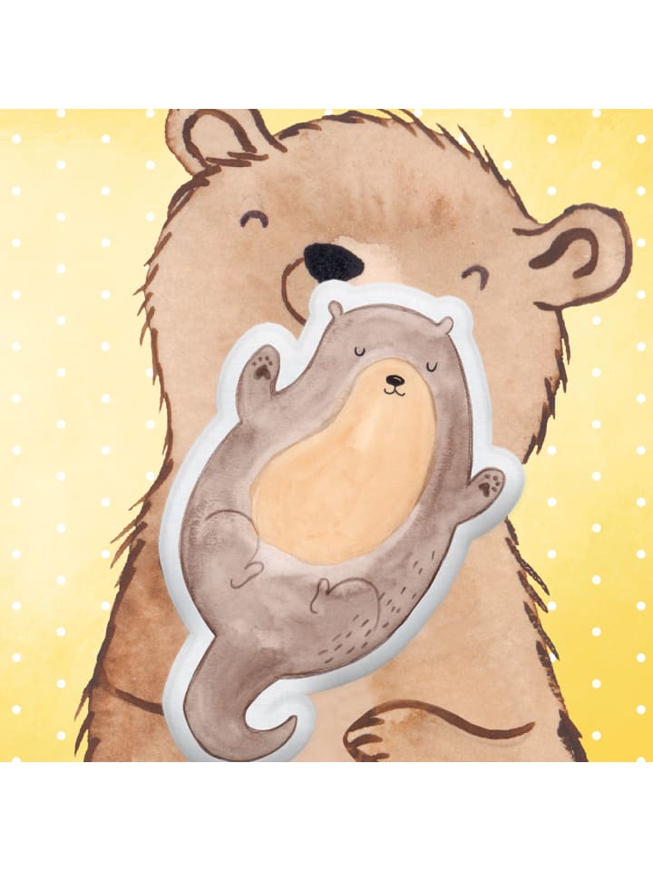 Mr. & Mrs. Panda Kissen Kuscheltier Otter Umarmen ohne Spruch in Weiß günstig kaufen
