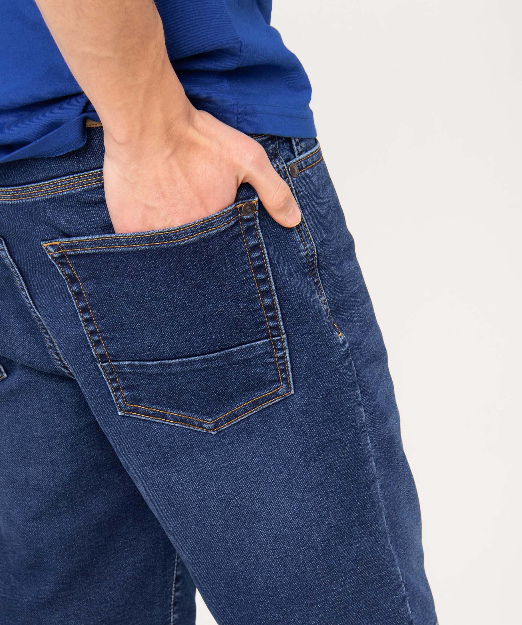 Bermuda en jean homme extensible coupe droite brut | GEMO
