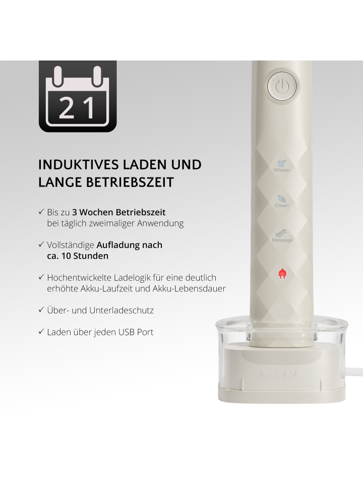 Ailoria SHINE BRIGHT USB-Schallzahnbürste in weiß günstig kaufen onesize