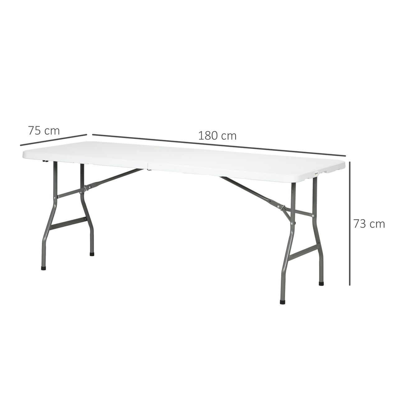 Outsunny Campingtisch Klapptisch Balkontisch für 6 Personen für Garten HDPE Weiß