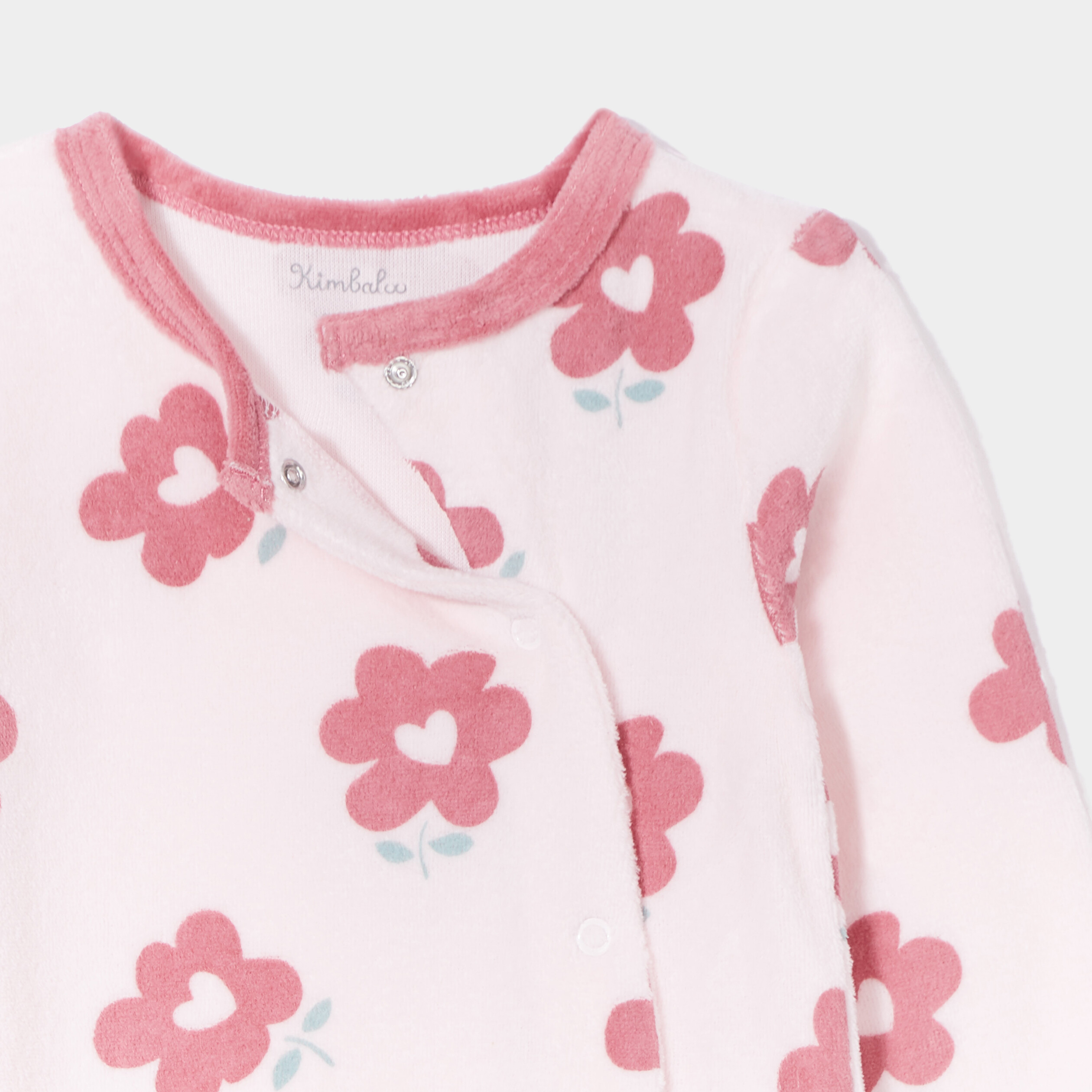 Dors-bien manches longues boutonné rose clair mixte | La Halle