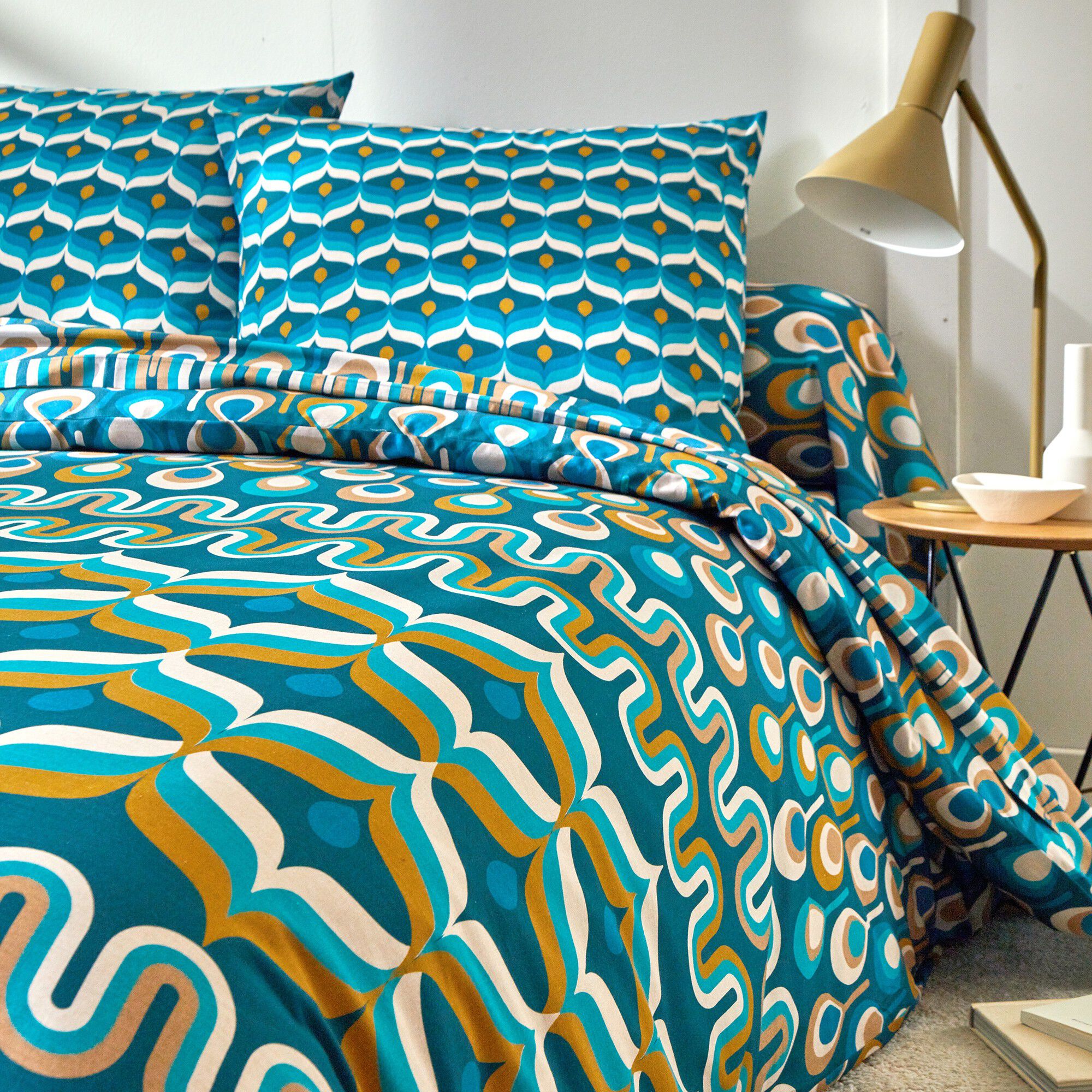 Linge de lit Irène en coton imprimé