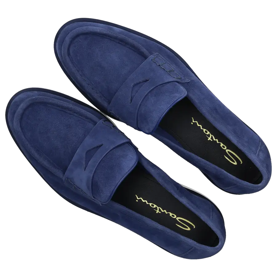 Santoni - Loafer 59818 Veloursleder - blau