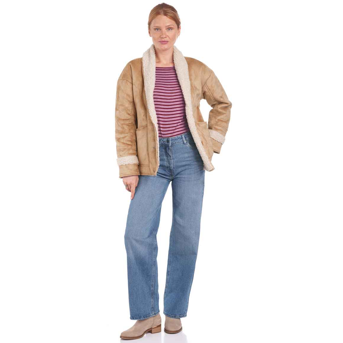 Damen Straight-Jeans zum Knöpfen