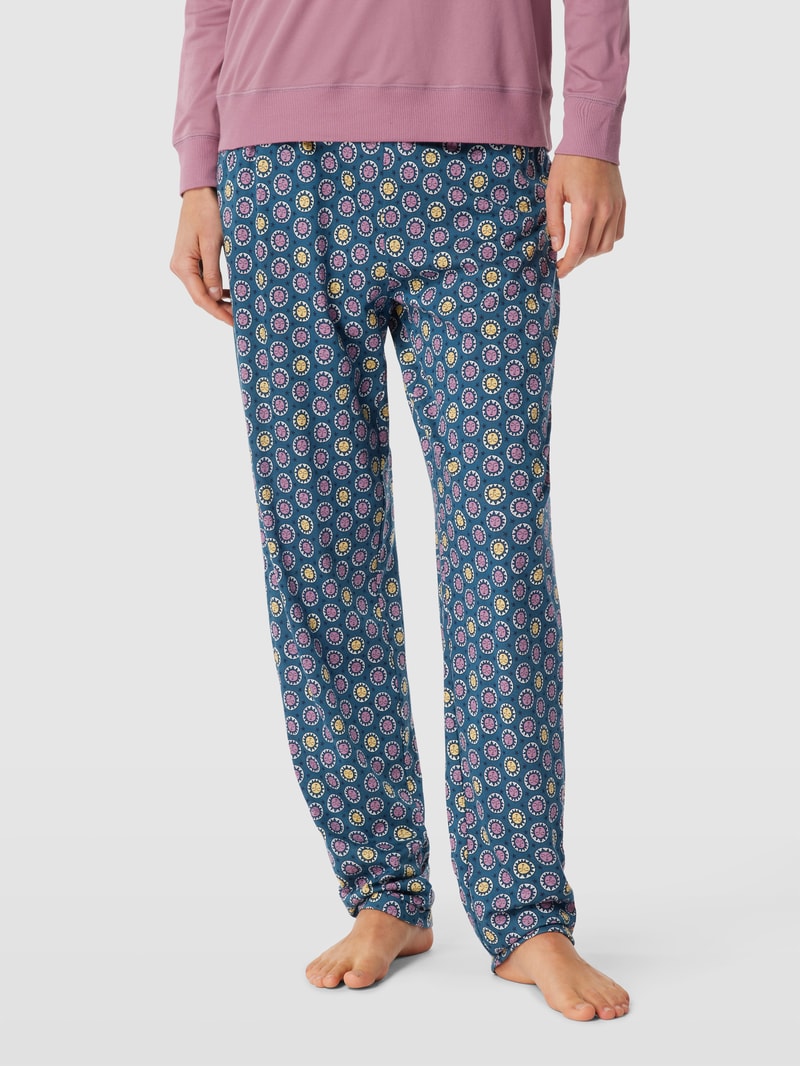 Pyjama-Hose mit Allover-Muster in petrol
