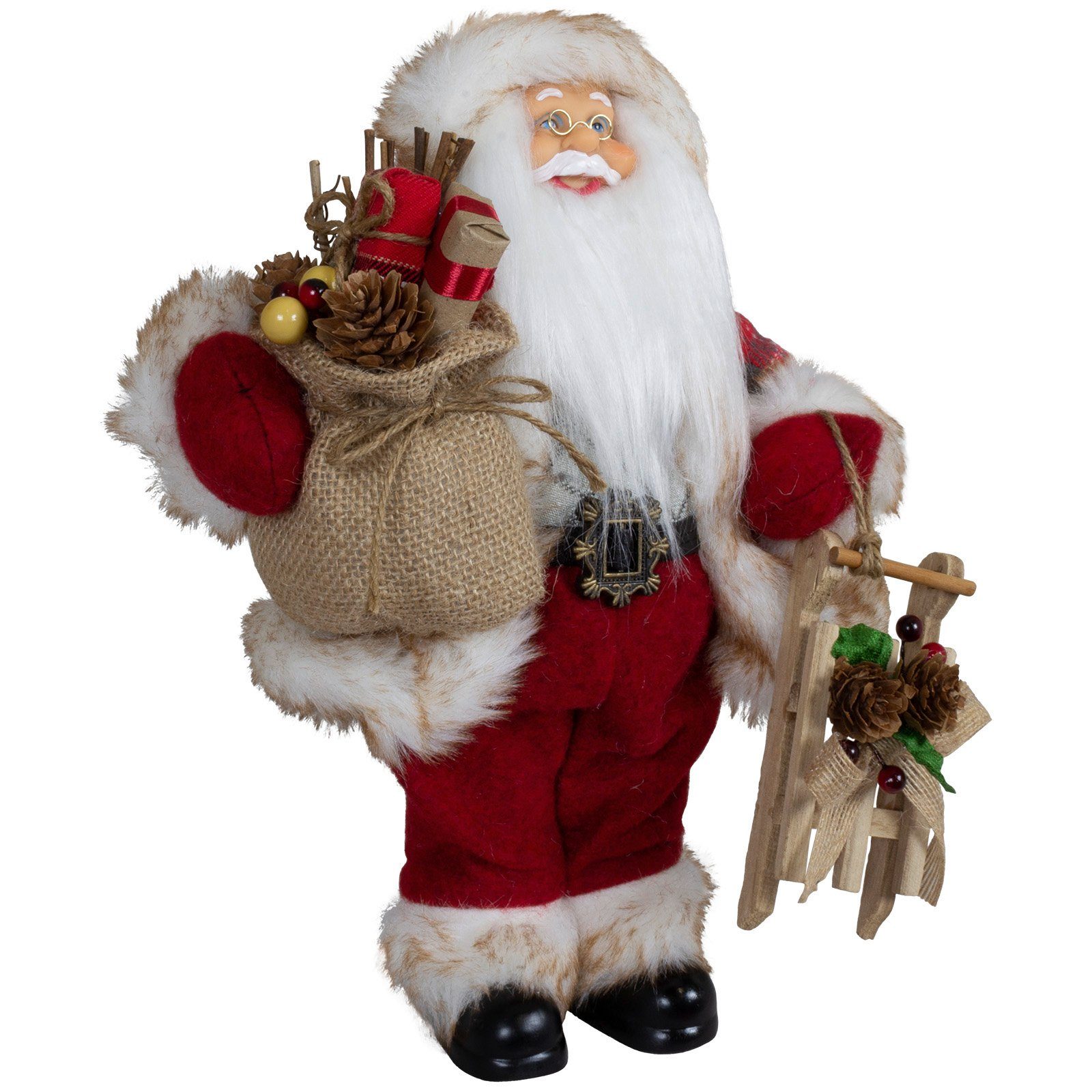 Christmas Paradise Weihnachtsmann Oscar, 4 Größen (30-80cm) (Deko Figur, 1 St), rot-kariert