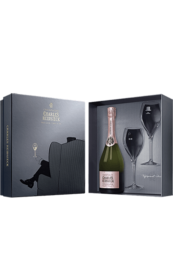 Charles Heidsieck : Coffret Rosé Réserve + 2 Flûtes