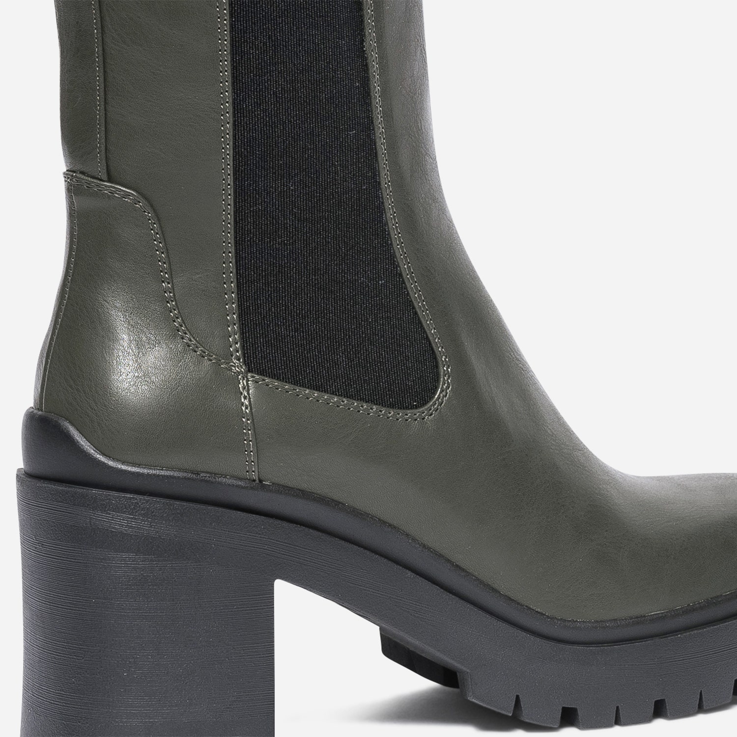 Boots TEXTO kaki à semelle crantée