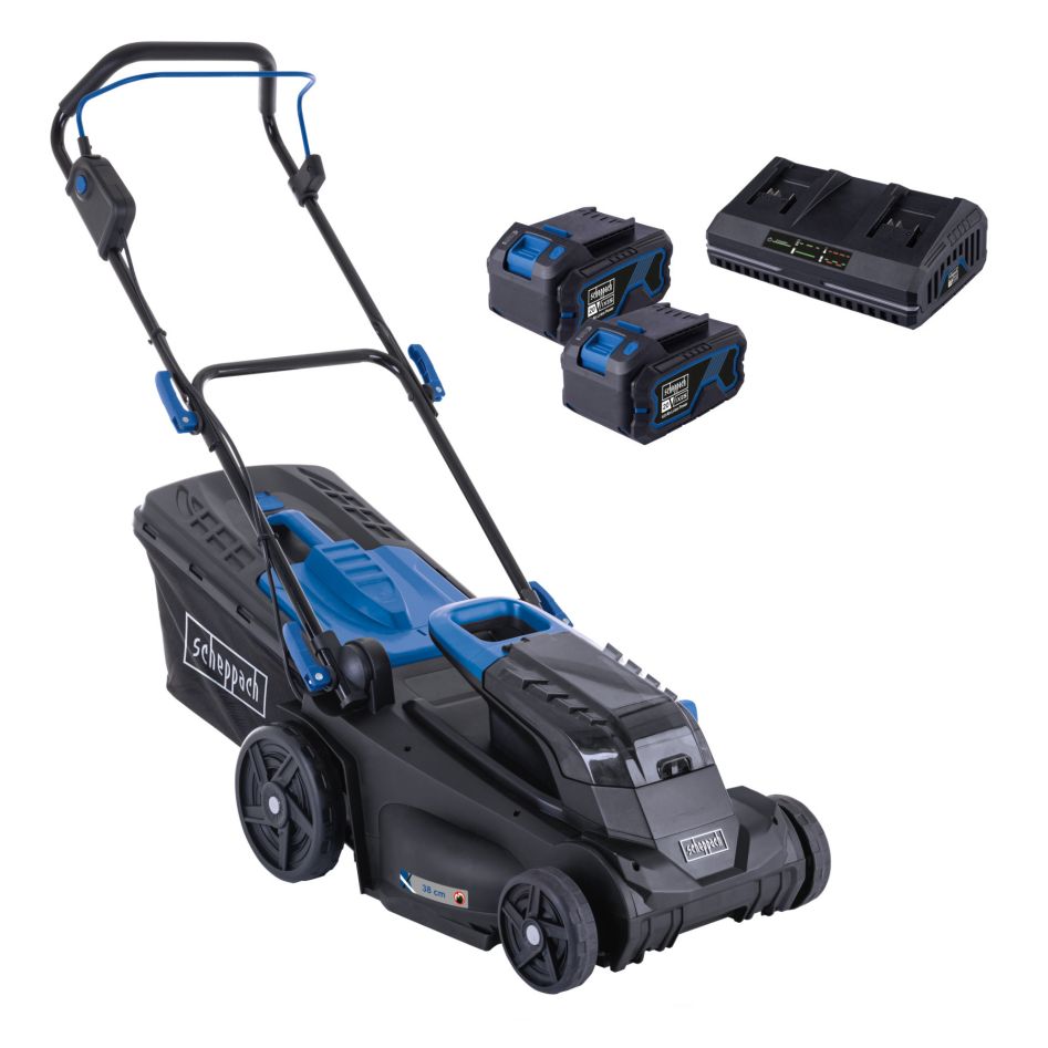Scheppach 5911414400 Akku-Rasenmäher-Set 2x20V BC-MP380-X