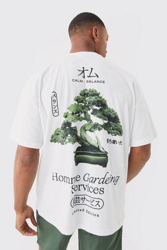 Oversize T-Shirt mit Homme Gardening Print