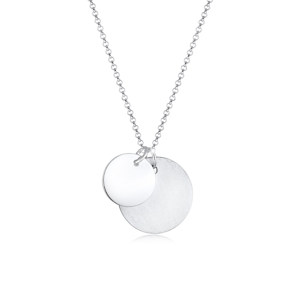 Elli Elli Collier Femme Duo de Plaquettes en Argent Sterling 925 collier