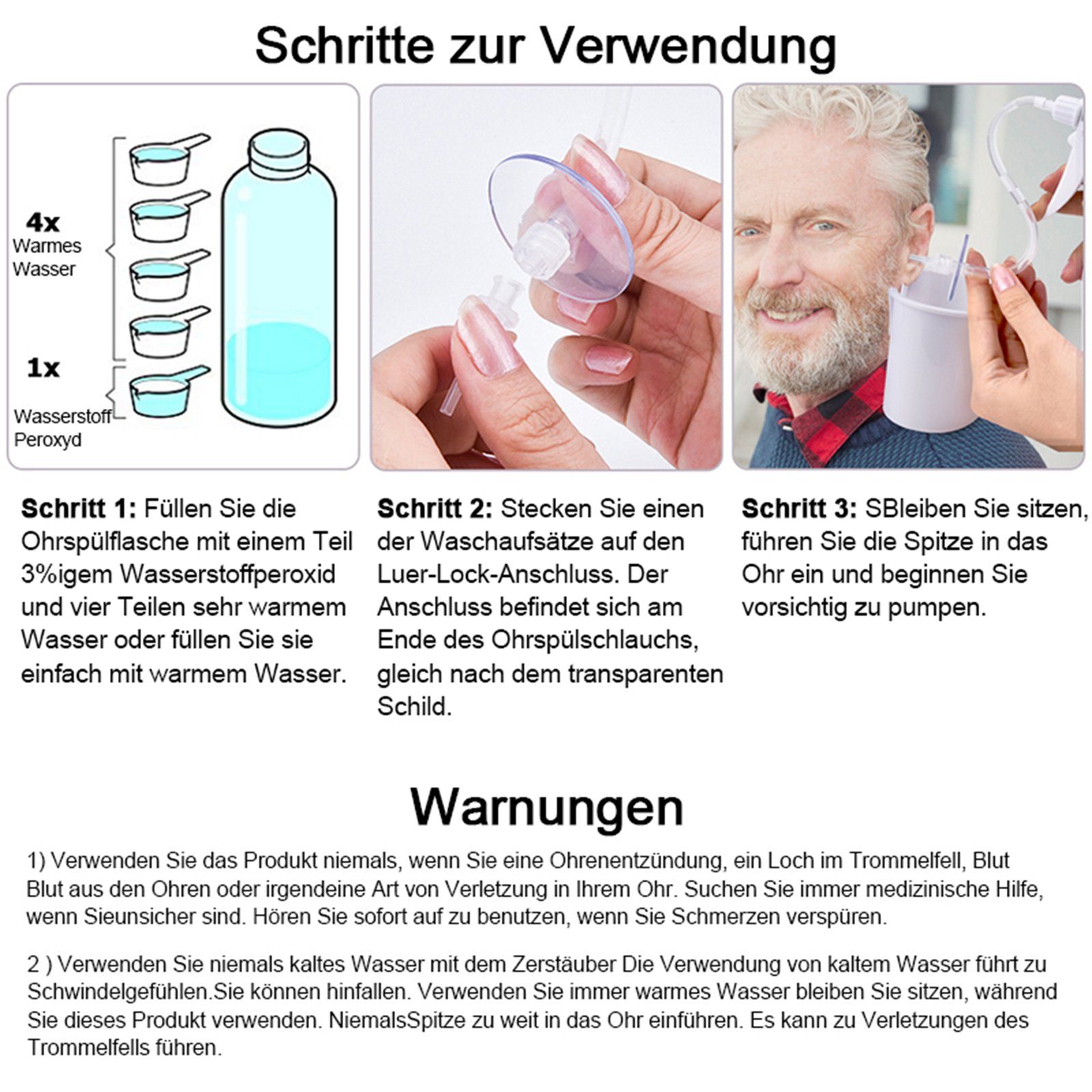TWSOUL Ohrenreiniger Safe Ear Washer, Ohrenschmalz-Entfernungsset, Menge der koordinierten Elemente, Hausgebrauch Erwachsene Kinder Baby Ohrreiniger
