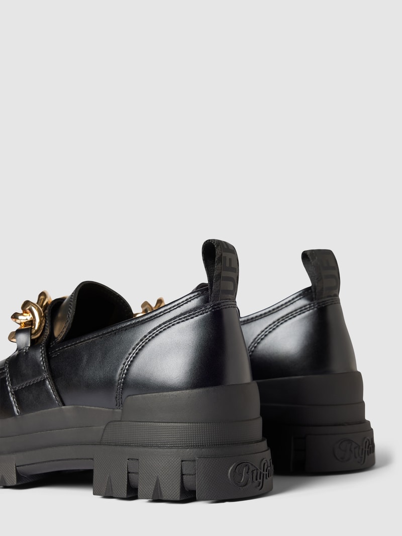 Loafer mit Zierbesatz Modell 'ASPHA' in schwarz