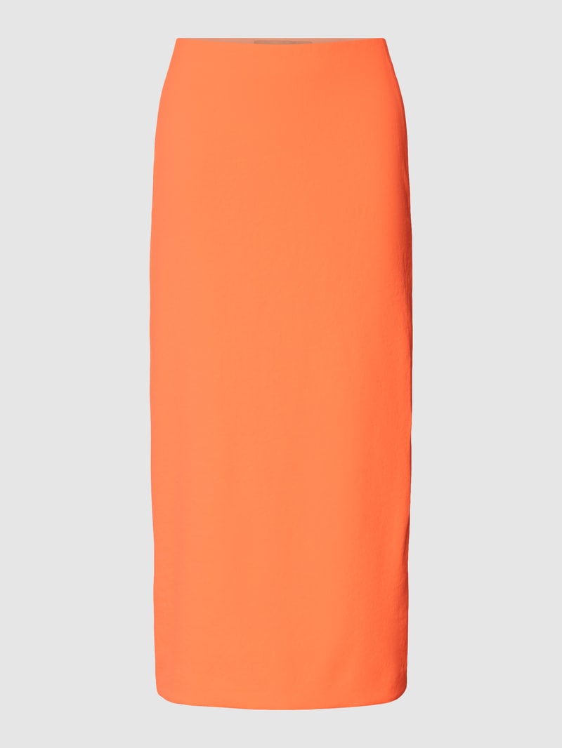Midirock mit Gehschlitz auf der Rückseite in neon orange