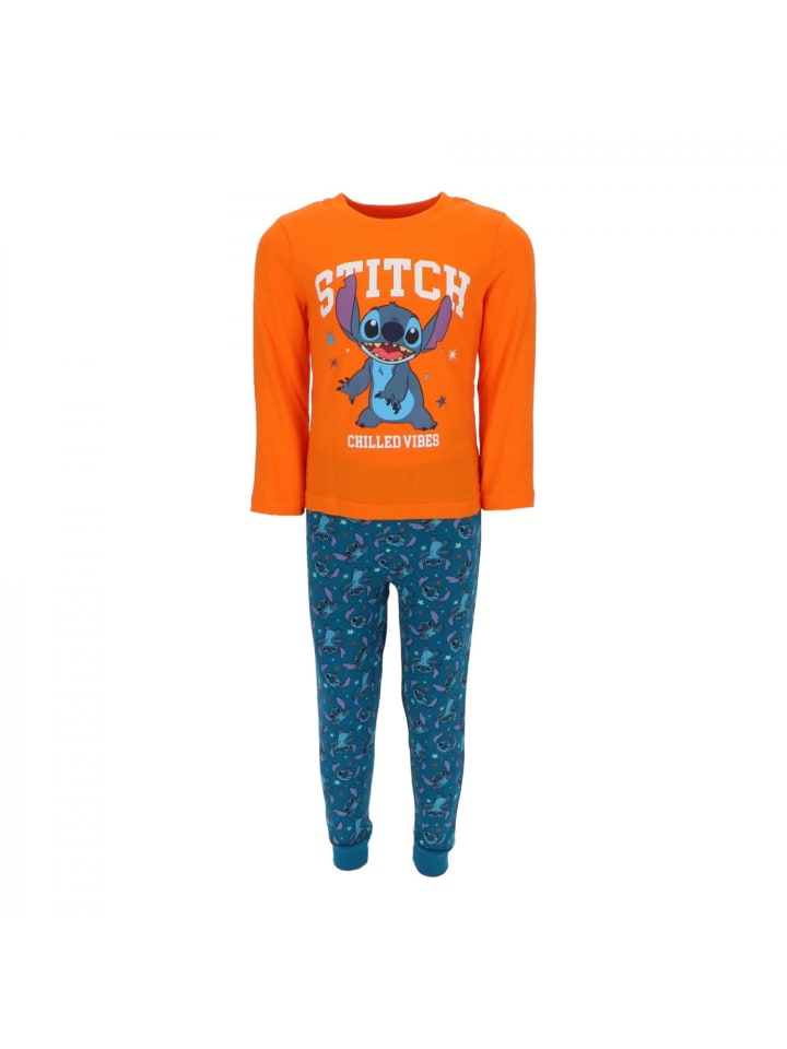 Lilo & Stitch Lilo & Stitch atmungsaktiver Pyjama Schlafanzug für in Orange günstig kaufen