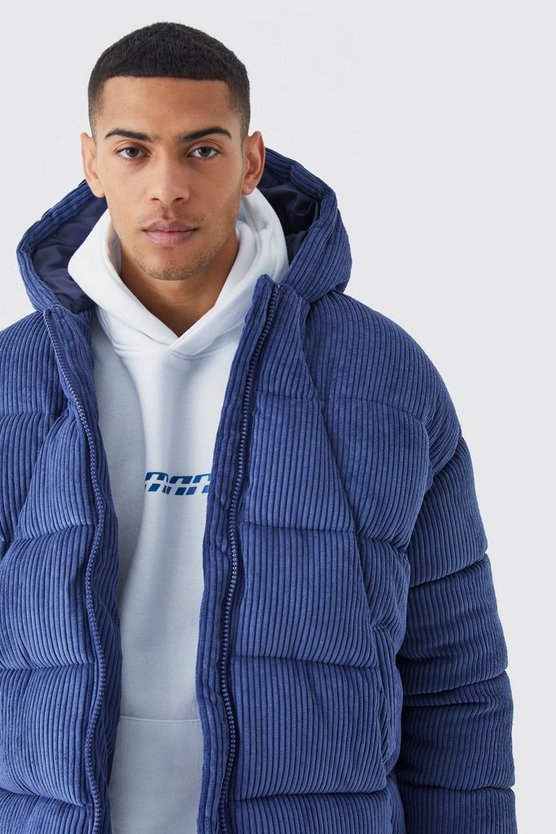 Kord-Steppjacke mit Kapuze