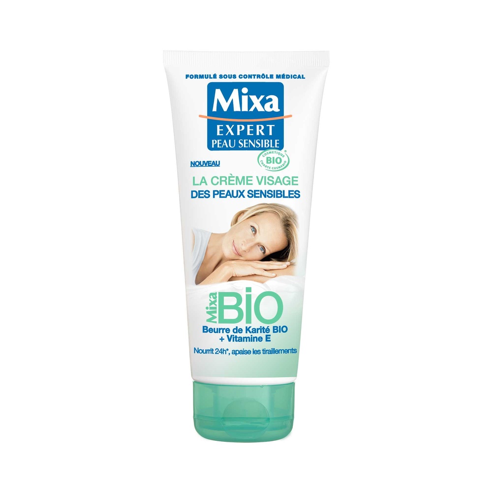 mixa Bio Crème visage des peaux sensibles au beurre de karité bio