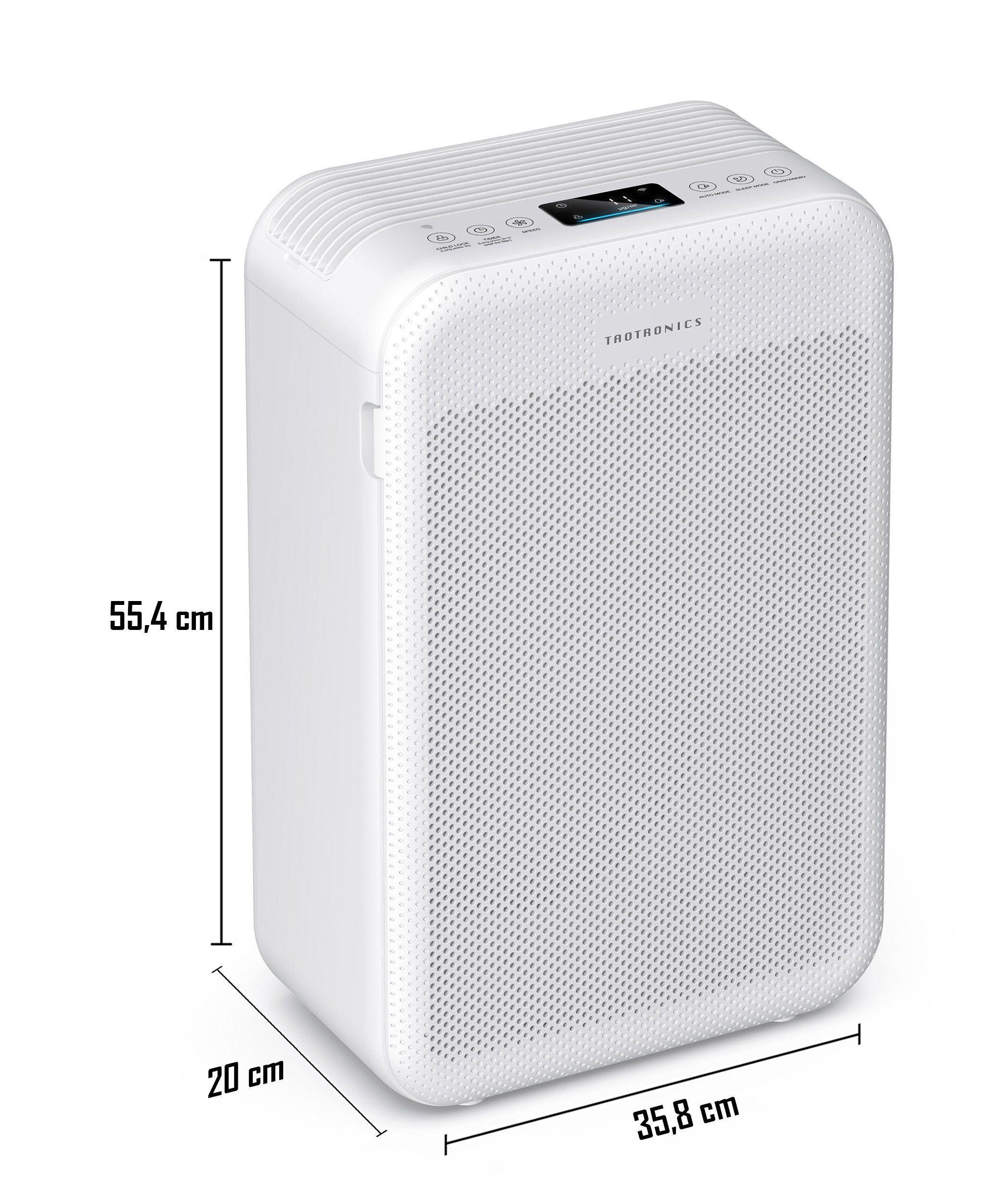 TaoTronics Luftreiniger TT-AP003, 3-in-1 True HEPA H13 Filter / 99,97% Filterleistung / 3 Lüfterstufen