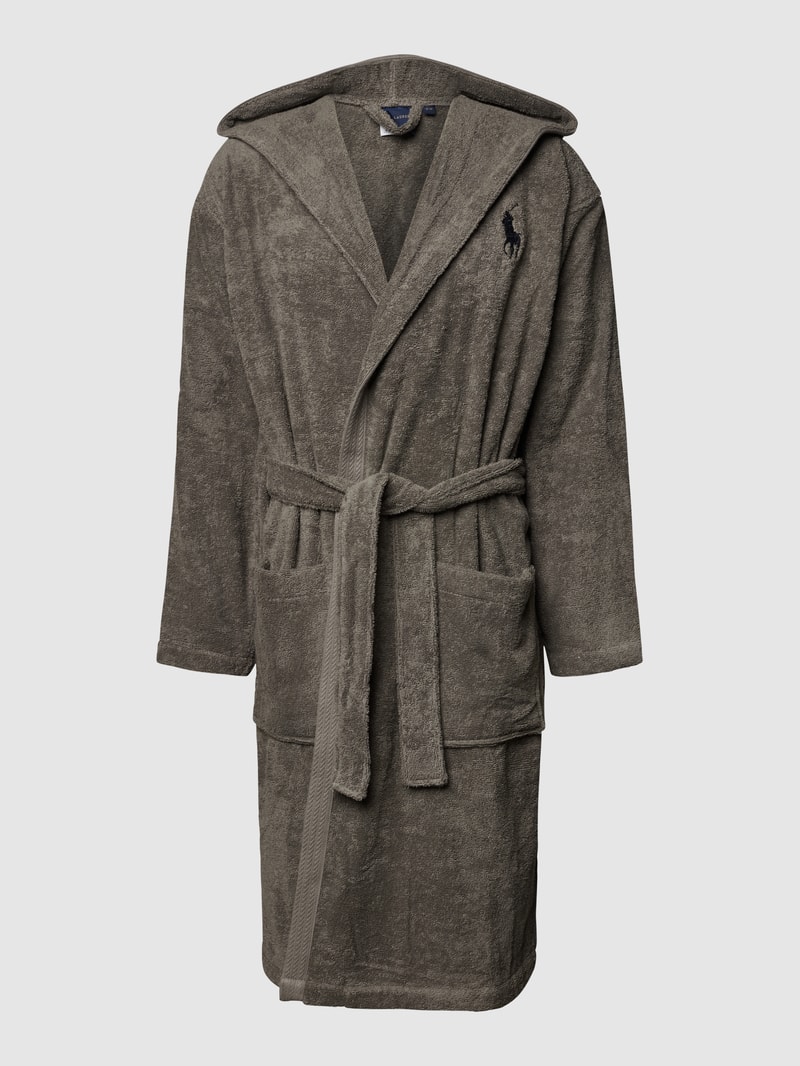 Unisex Bademantel mit Kapuze in anthrazit