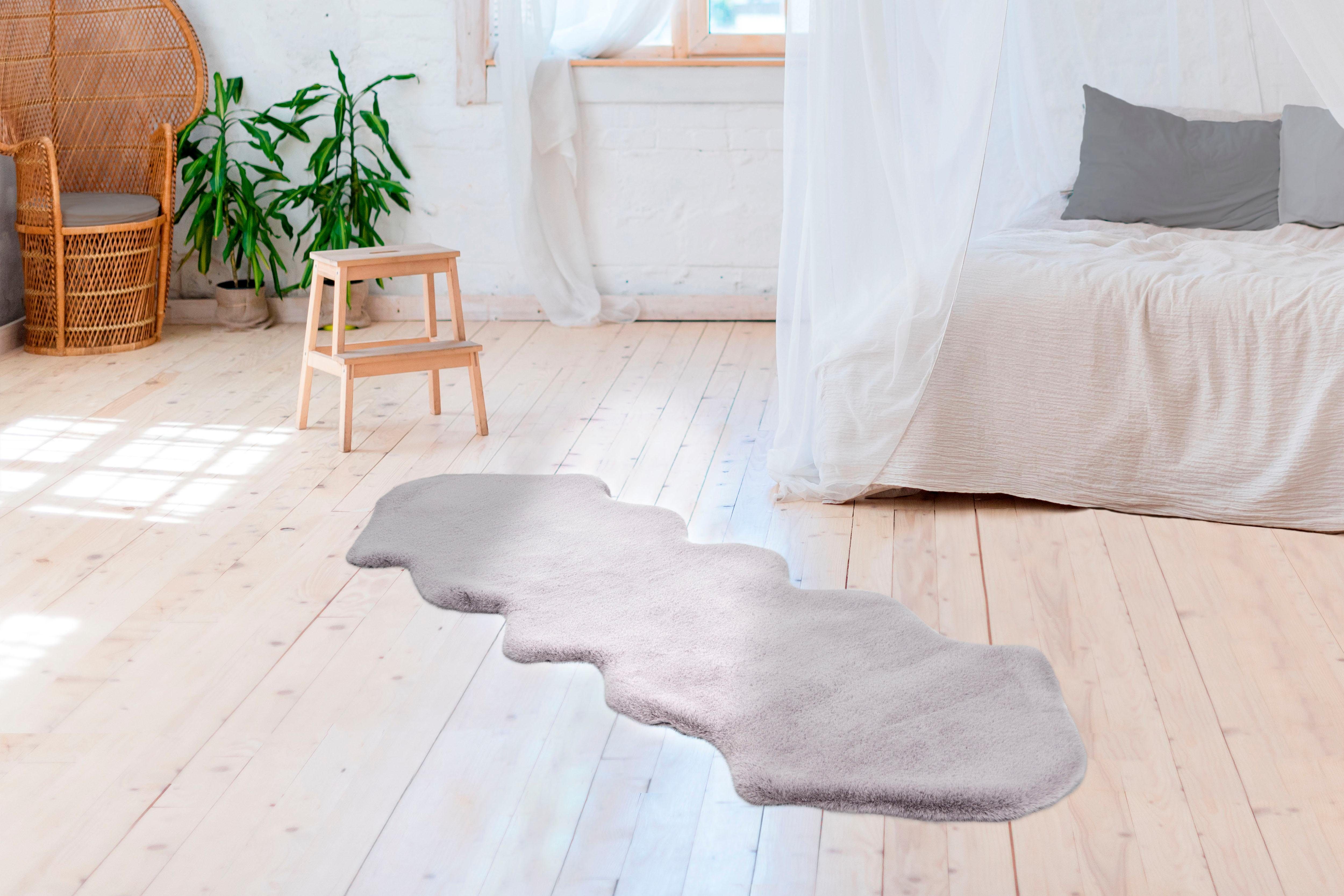 Fellteppich Rabbit 300, Arte Espina, fellförmig, Höhe: 35 mm, Kunstfell, Kaninchenfell-Haptik, supersoft, ideal als Bettvorleger